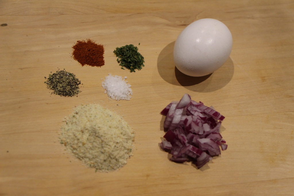 Ingredients for delicious beef burgers