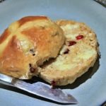 Cranberry hot cross bun