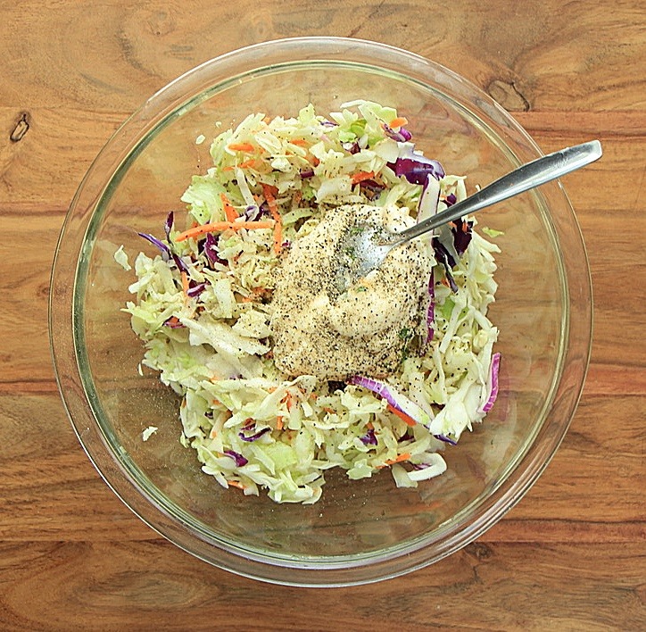 Coleslaw mix in bowl