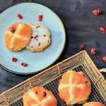 Cranberry hot cross buns