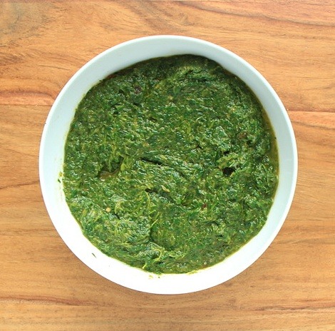 Pureed spinach