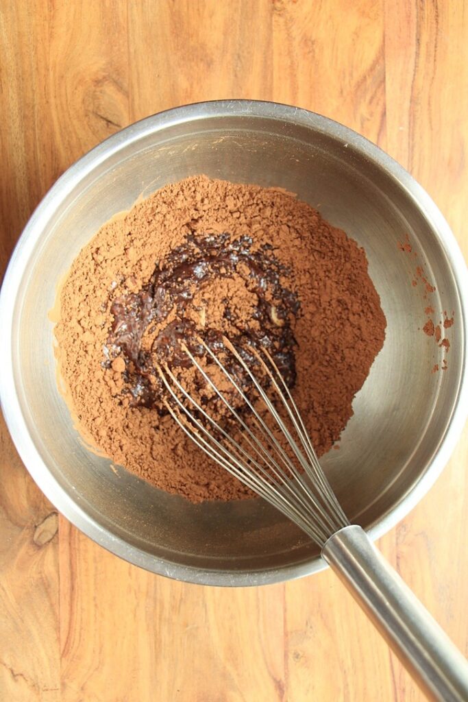 Cocoa powder and butter for brownie
