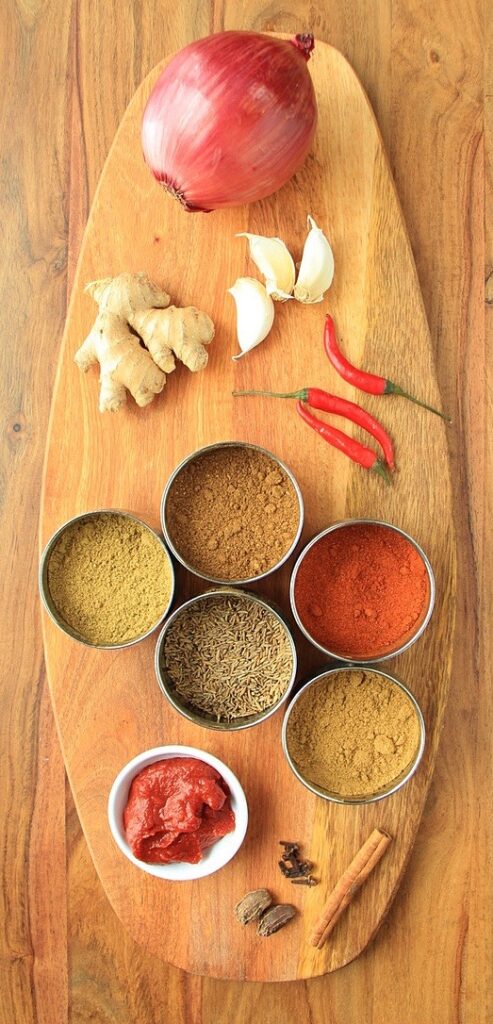 Chana masala ingredients