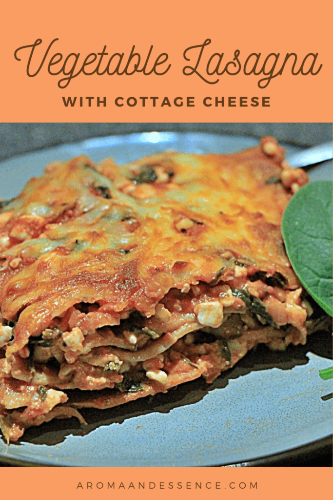 Vegetarian Lasagna with Spinach and Cottage Cheese