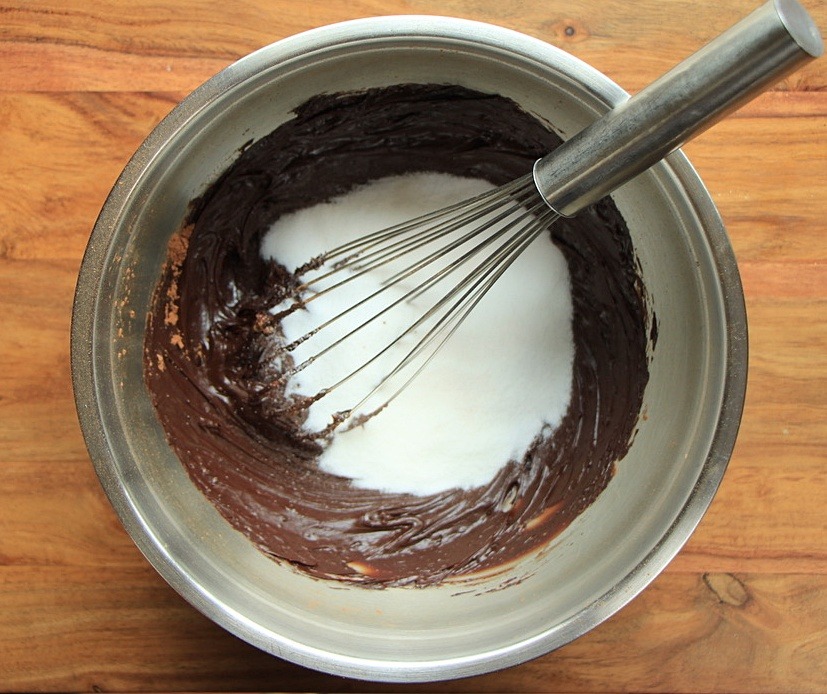 Cocoa powder with butter and sugar