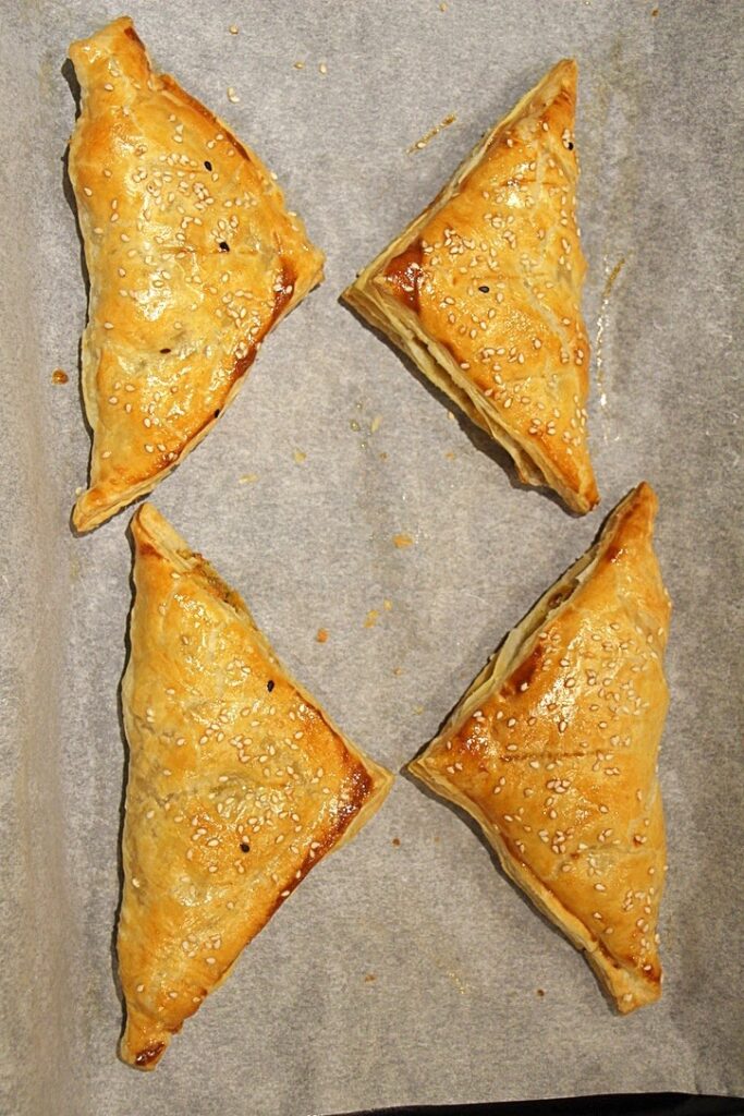 Baked butternut squash turnovers