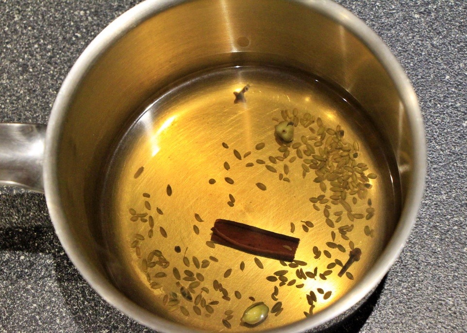 Chai spices in water
