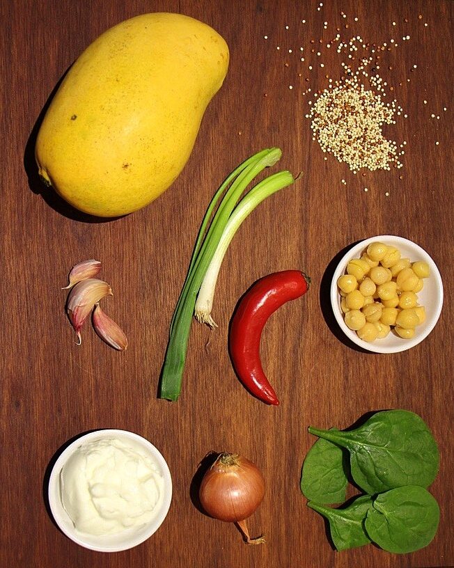 Curry quinoa salad ingredients
