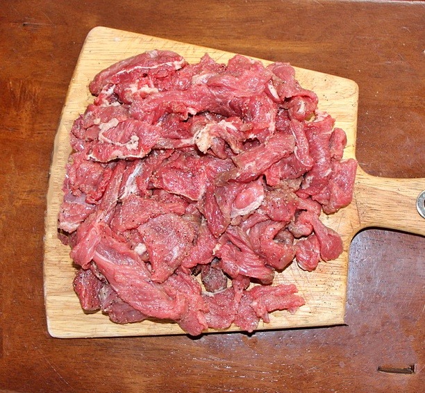 Thinly sliced steak