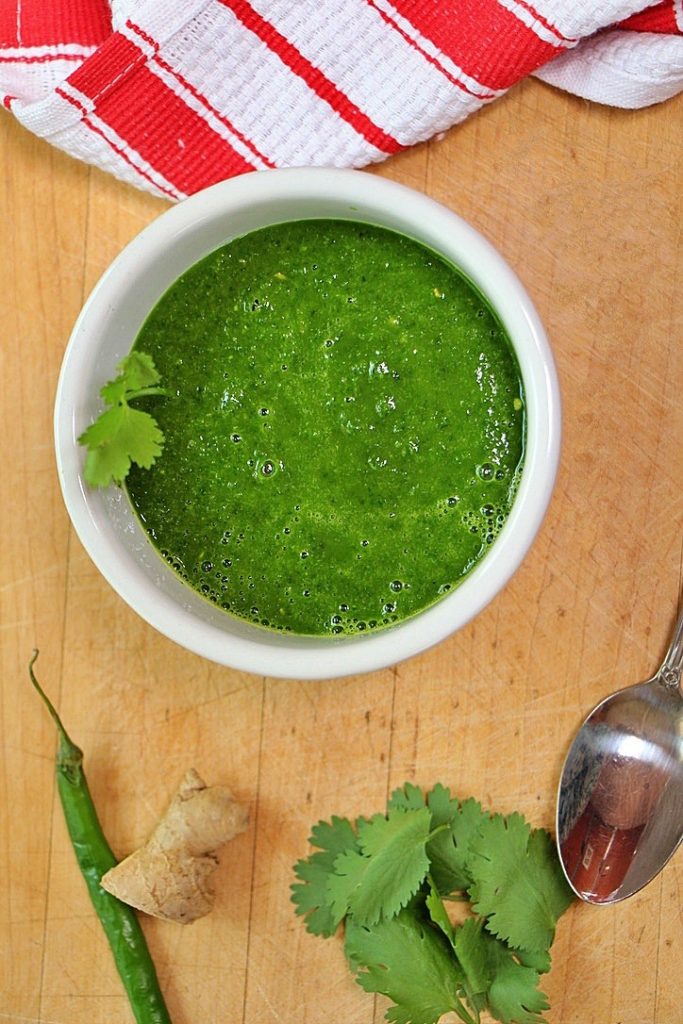 Mango and coriander green chutney