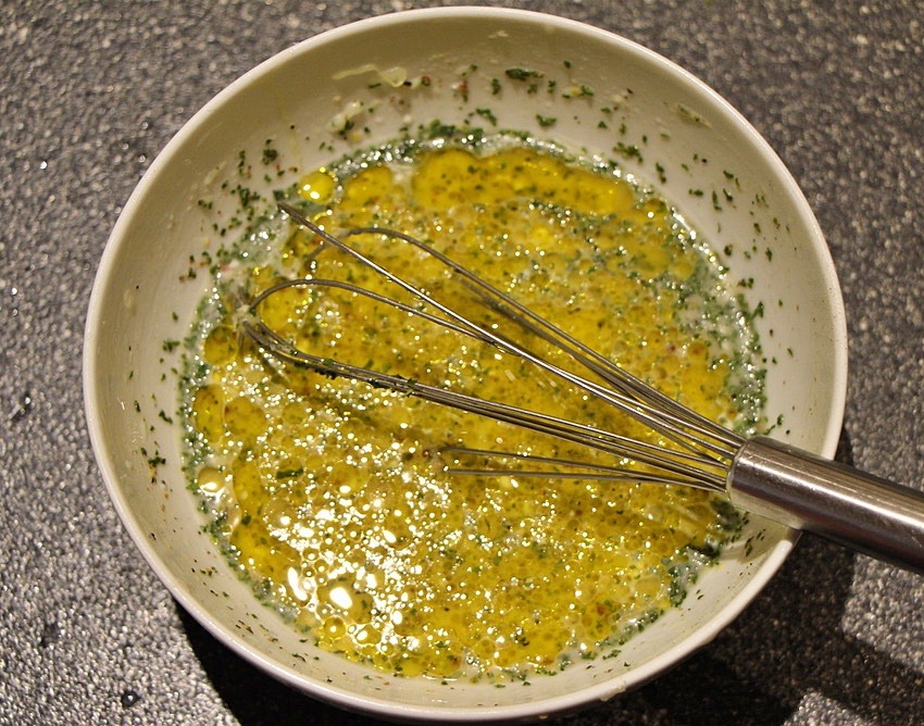 Lemon vinaigrette in a bowl