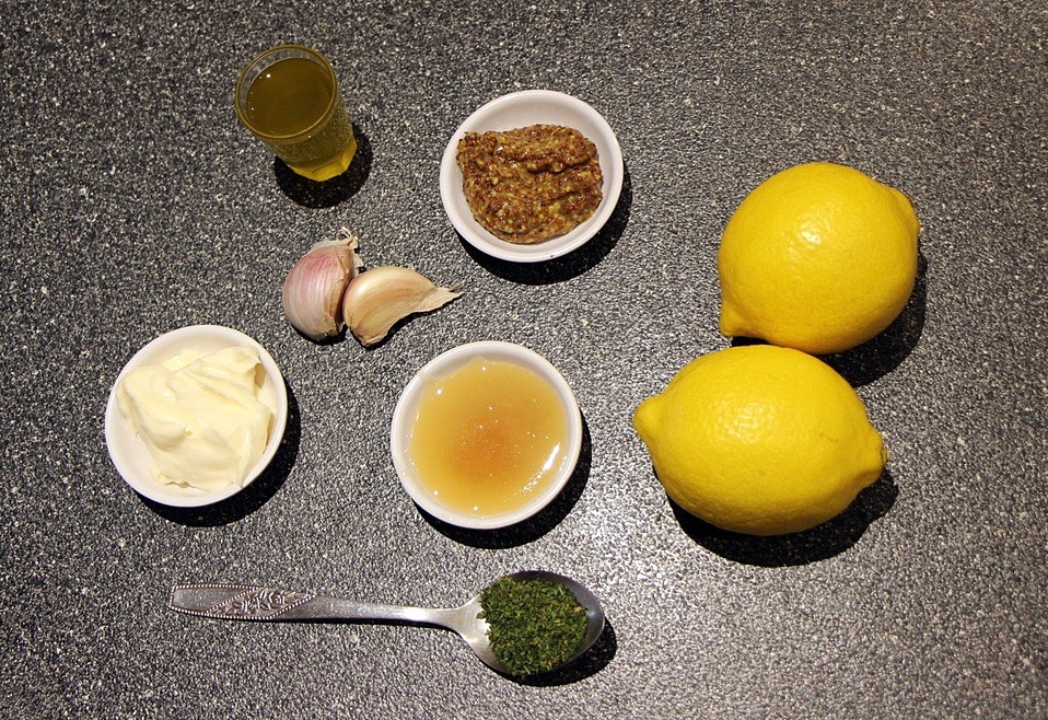 Ingredients for lemon vinaigrette