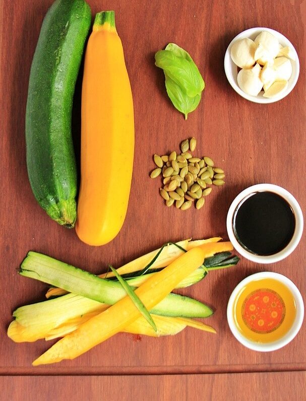 Ingredients for Raw Zucchini Salad