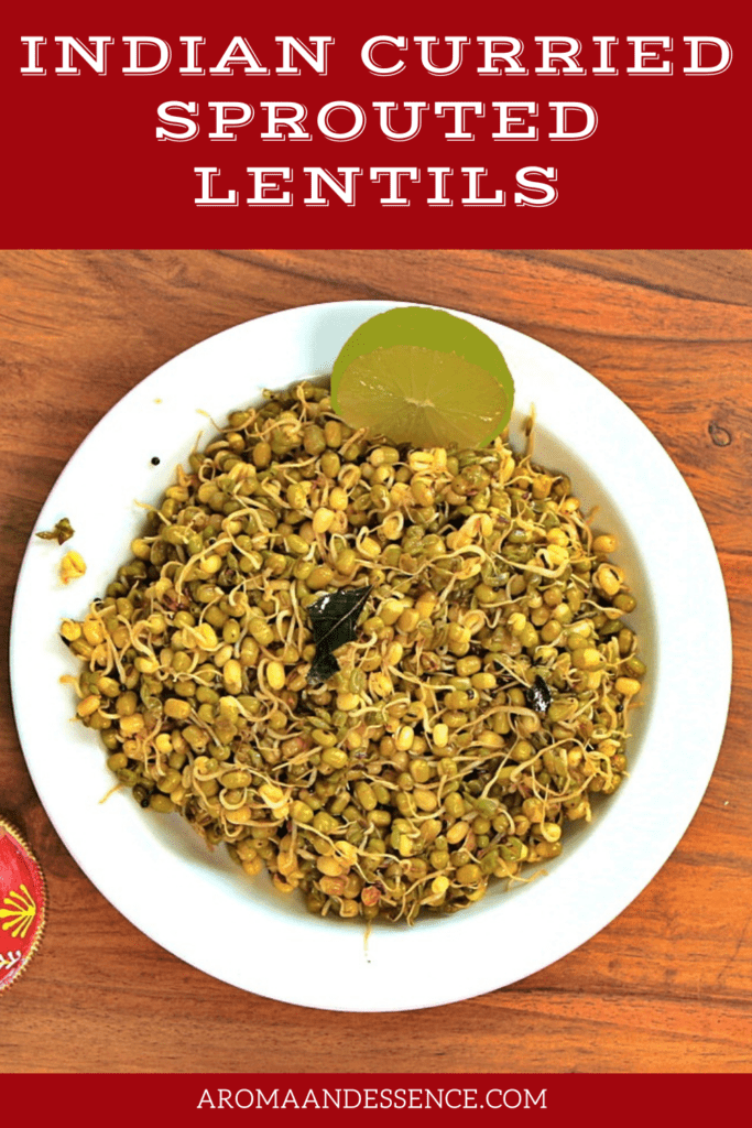 Healthy Indian Curried Sprouted Lentils