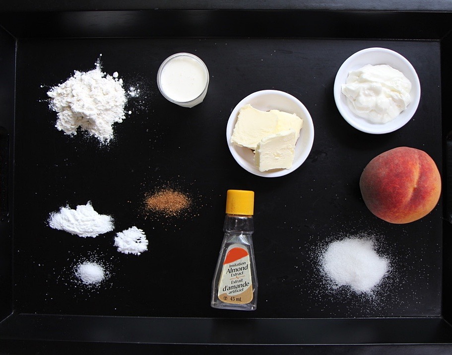 Ingredients for peach biscuits