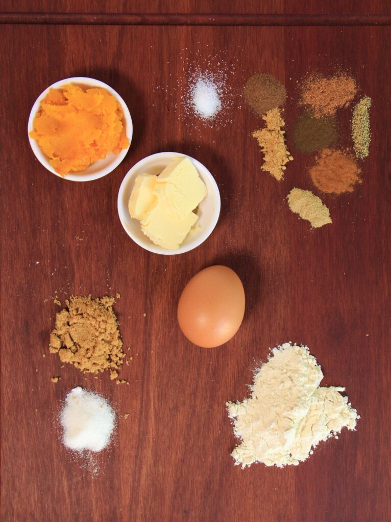 Ingredients for pumpkin cookies