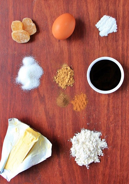 Ingredients for Ginger molasses cookies