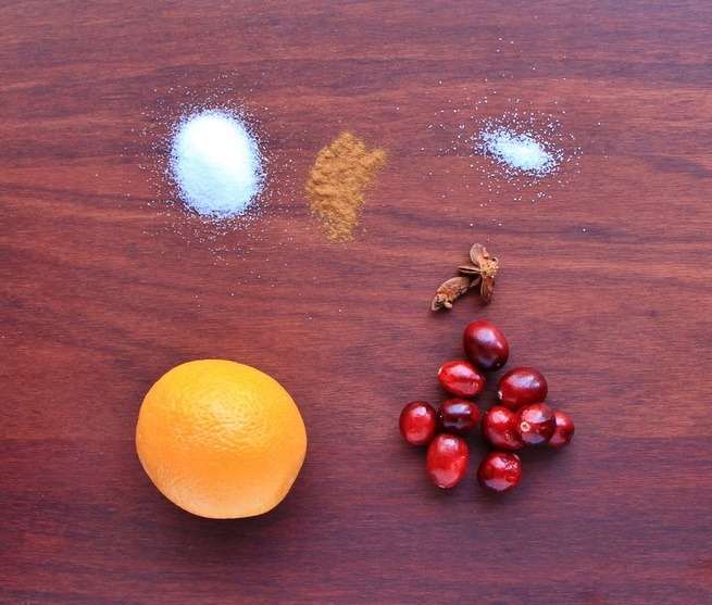 Ingredients for cranberry sauce