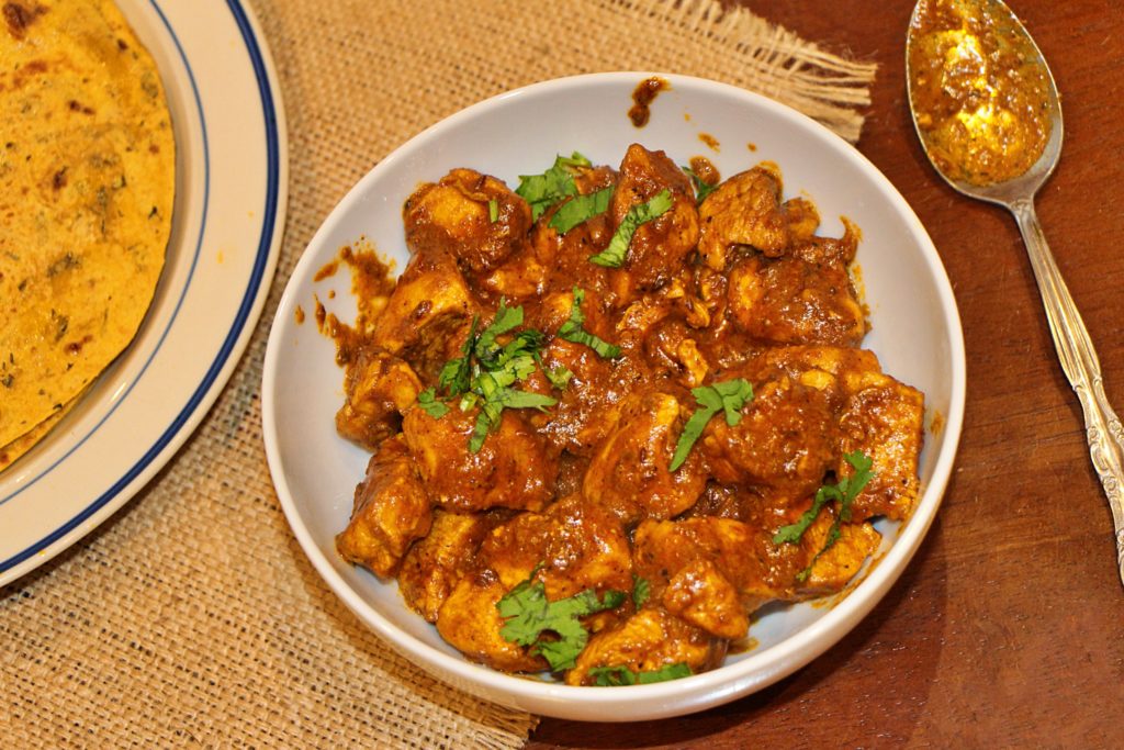 Jeera chicken curry with roti