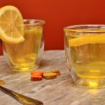 Two servings of turmeric and ginger tea