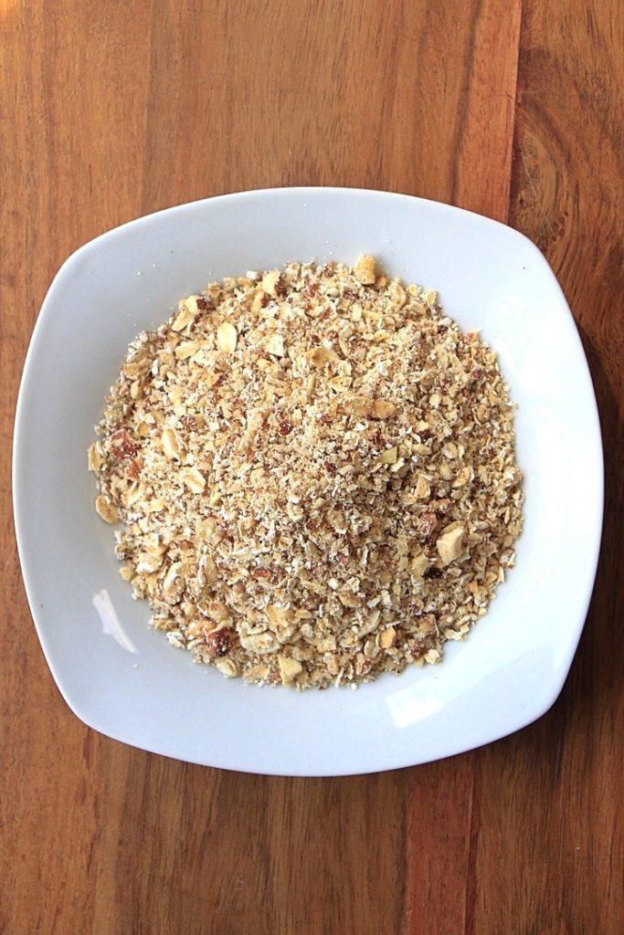 Ground mix for oat and nut bar
