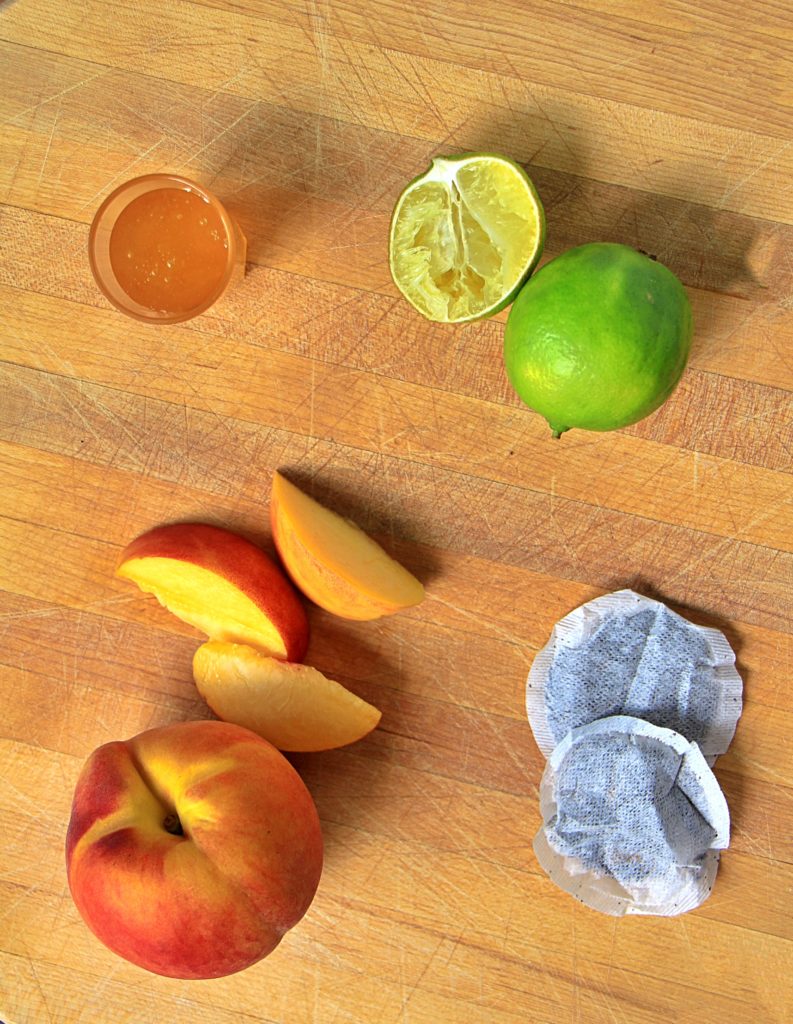 Ingredients for summer peach iced tea