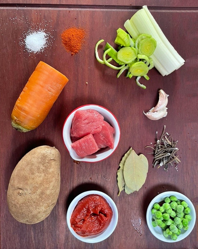 Ingredients for beef stew