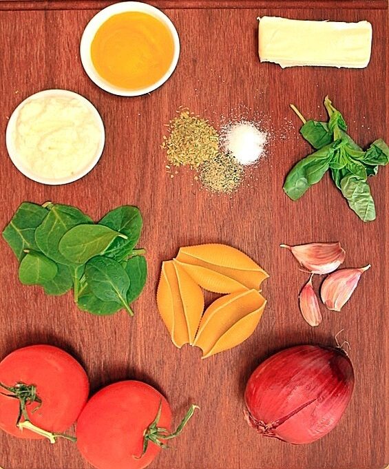 Ingredients for pasta shells