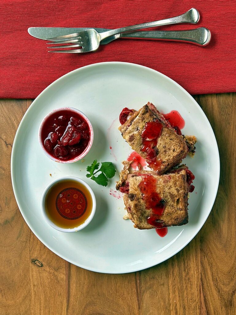 Left Over Cranberry Sauce French Toast