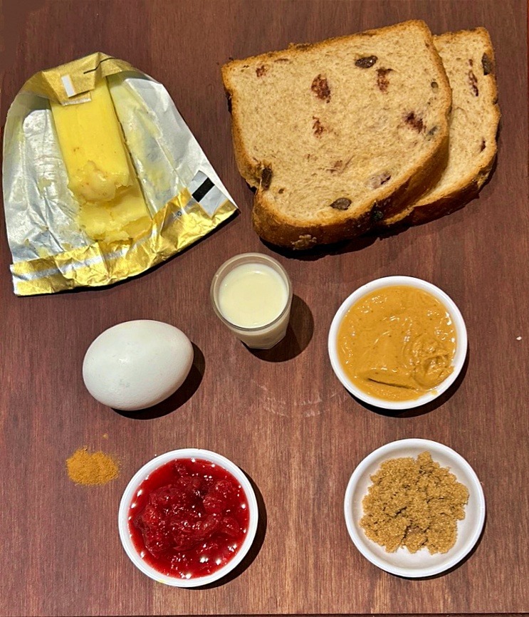 Ingredients for cranberry toast