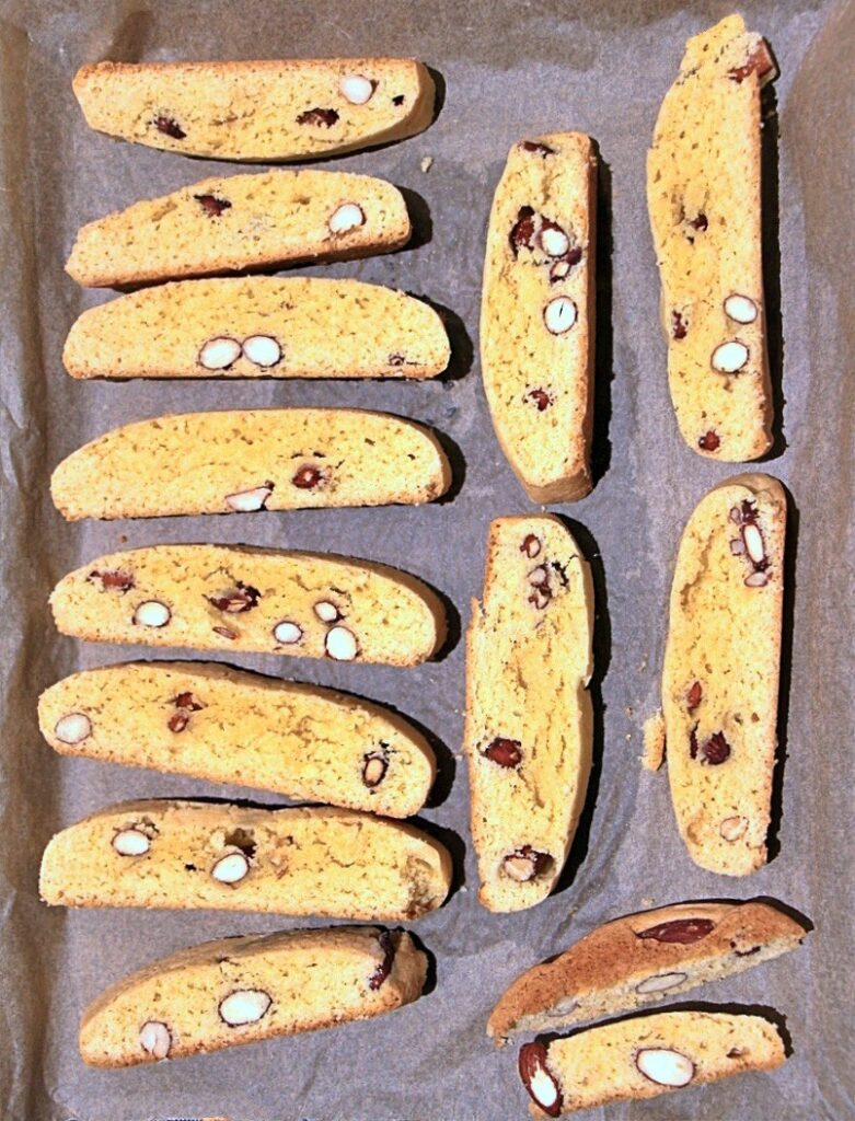 Ready for second bake crunchy almond biscotti