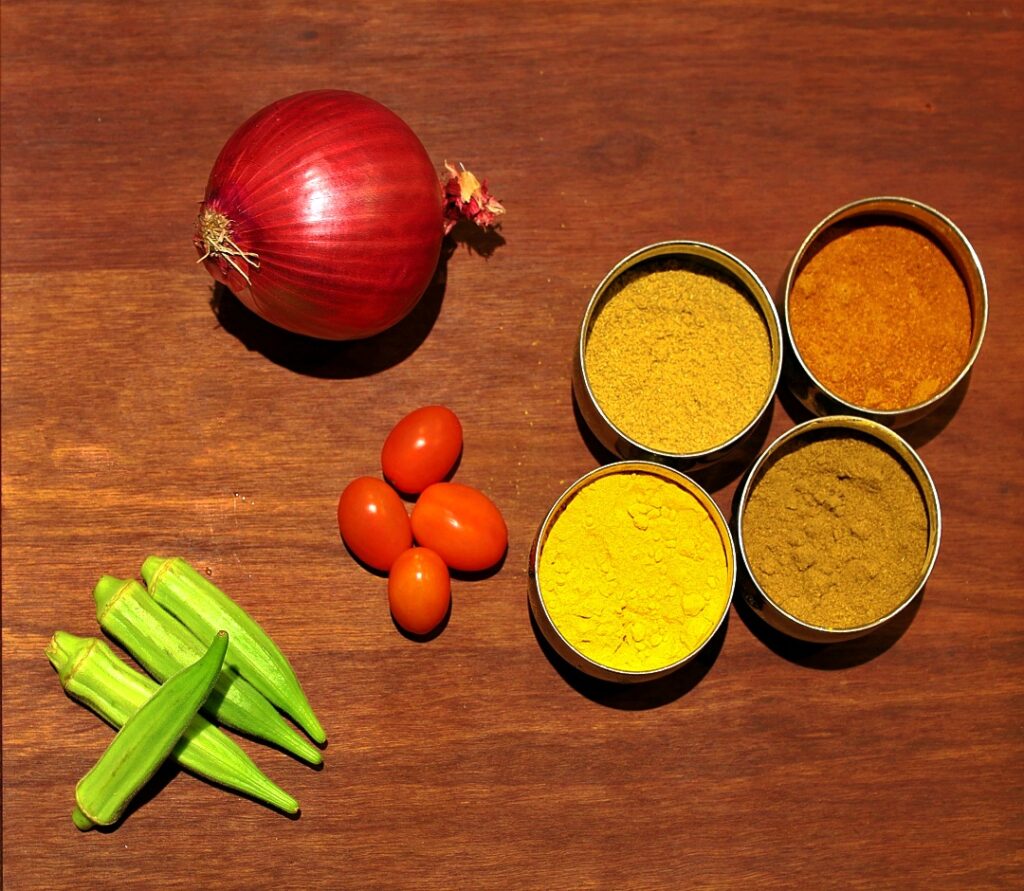 Ingredients for bhindi masala