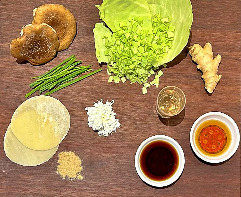 Ingredients for pot stickers