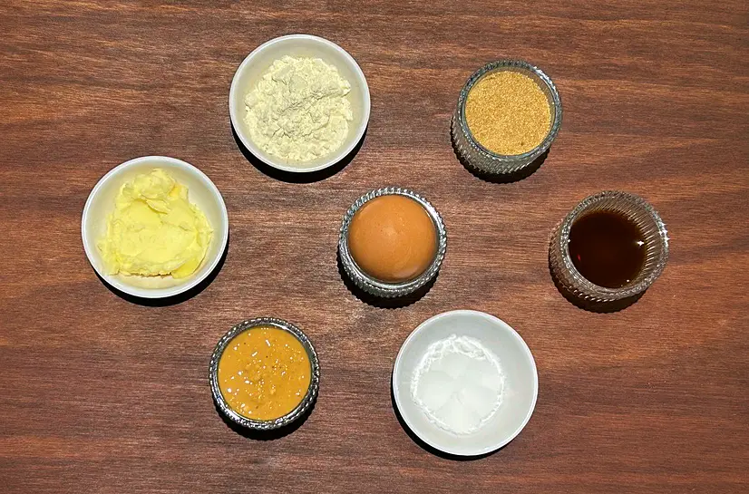 Ingredients for peanut butter cookies