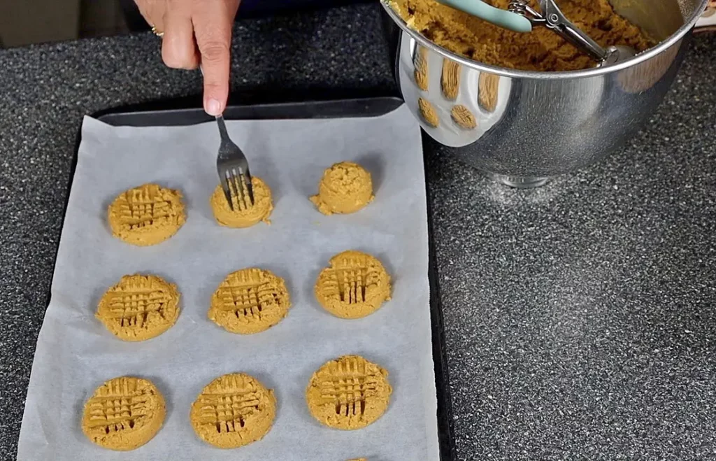 Peanut butter cookies ready to bake