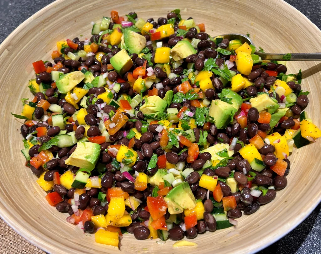 Bean mango and avocado salad