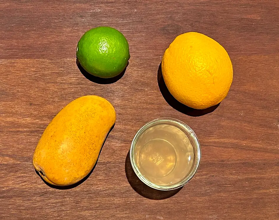 Ingredients for mango agua fresca