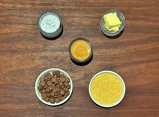 Ingredients for peanut butter squares