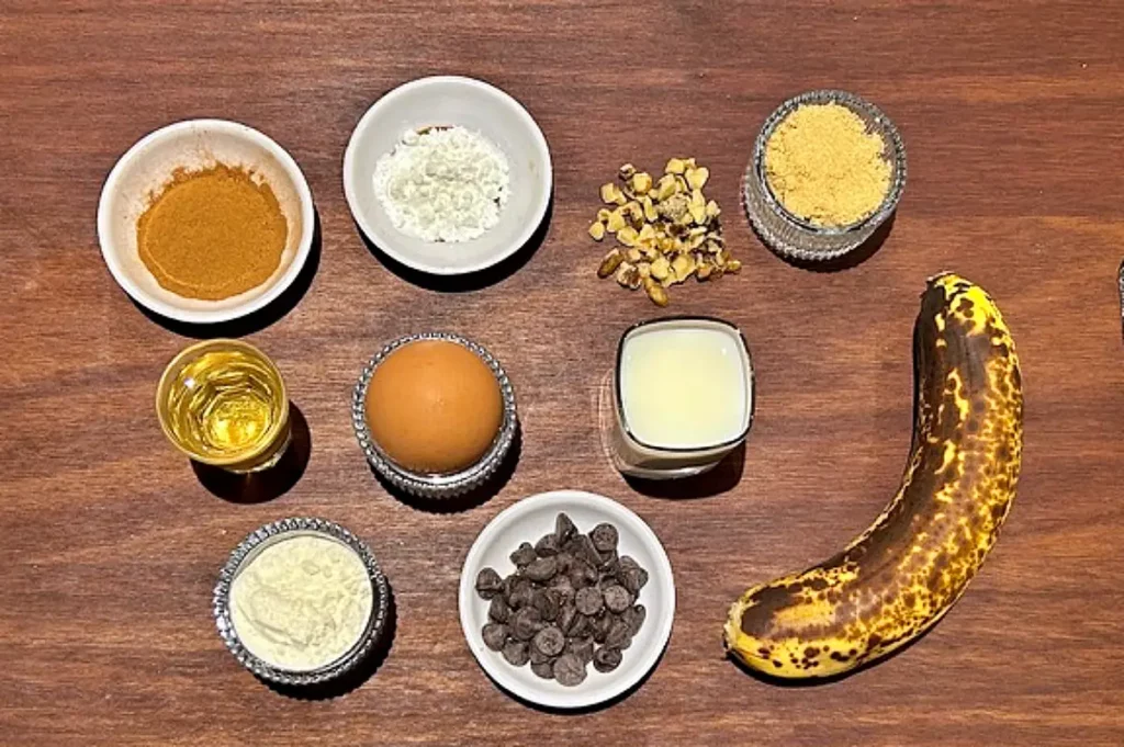 Ingredients for banana bread