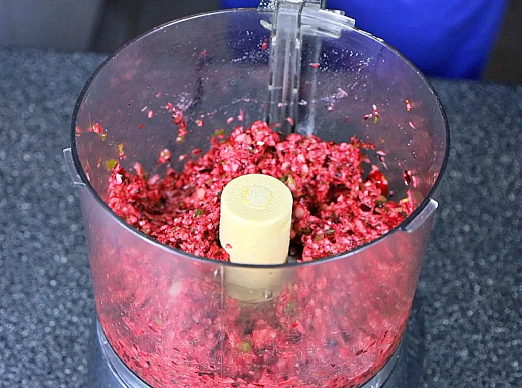 Blended cranberry salsa